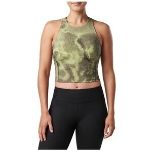 5.11 Tactical PT-R Max Effort Crop Top Sport Bra Vapor Green Watercolor Camo S